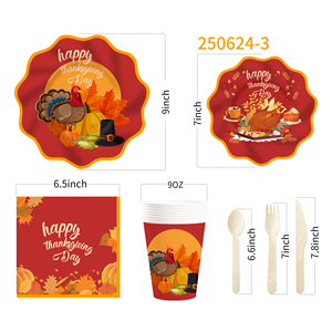 DAMAI - Juego de Vajilla Desechable para Fiesta de Acción de Gracias, Platos de Papel Desechables, Vasos, Servilletas, Decoraciones para Fiestas - Product Image 5