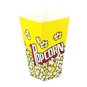 Bungkus Popcorn kertas putih penjualan laris baru sekali pakai 32 OZ kertas wadah Popcorn untuk pesta dan Film malam