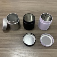 Boîte en fer blanc de qualité alimentaire avec couvercle à vis, couleurs argent, noir, blanc, 60*60mm, 60*68mm, pour emballage de café, matcha, bougies, flacon compte-gouttes cylindrique