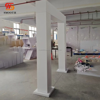 Support acrylique de pilier carré personnalisé en PVC blanc lisse pour accessoires de toile de fond de scène de mariage