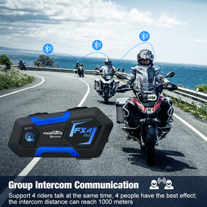 Auriculares <span class=keywords><strong>Bluetooth</strong></span> para Casco de Motocicleta Fodsports FX4 PRO 1KM para 4 Personas, Intercomunicador, Auriculares Inalámbricos Impermeables - Product Image 2