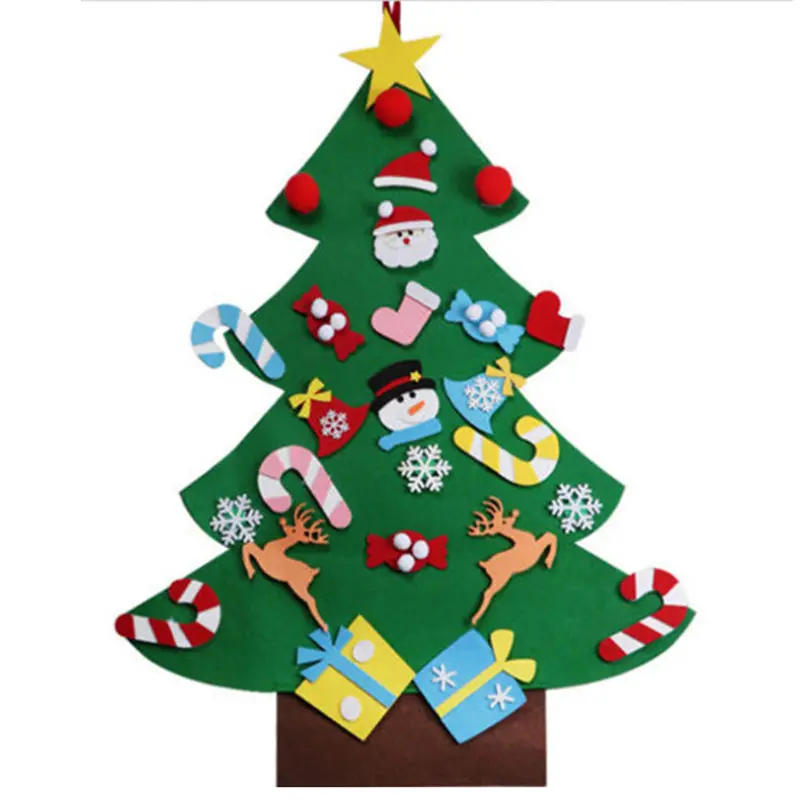 Manufacturers wholesale kindergarten creative handmade Christmas felt Christmas tree ornament set
