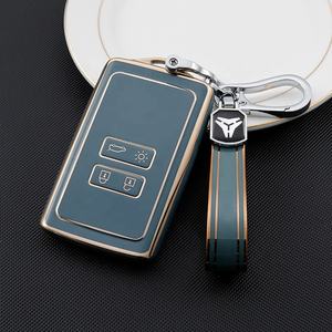 Housse de clé en TPU Gold Edge avec porte-clés pour <span class=keywords><strong>Renault</strong></span> Clio Espace 5 <span class=keywords><strong>Master</strong></span> Bus Talisman Megane Protector Bag Holder Accessoires - Product Image 4