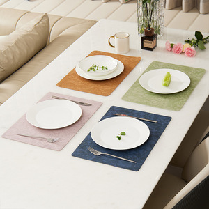 PVC 3D Embossed Round <b>Placemat</b> Eco-Friendly Waterproof <b>Table</b> Mat Bowl Cup Mat - Product Image 3