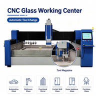 Centre d'usinage horizontal HMI 3 axes pour le verre avec ATC, machine de perçage et de fraisage CNC à changement d'outil, équipement de traitement du verre