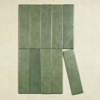 3*12 ''75*300mm 7.5x30cm 300mm Rectangle Petite Taille Carrelage de Céramique Bâton Vert Foncé Clair Porcelaine Revêtement de Mur Carrelage Mosaïque