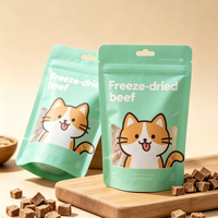 Sacs d'emballage pour aliments pour animaux de compagnie, imprimés sur mesure, avec fermeture éclair refermable et fenêtre transparente, pour friandises pour chiens et chats
