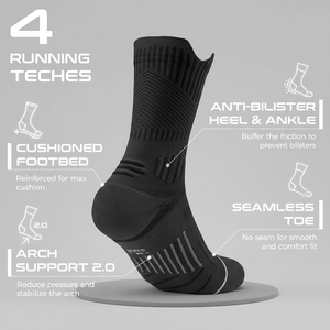 Custom Sports <strong>Coolmax</strong> Compression Running <strong>Socks</strong> Cushion Crew Anti-Blister Moisture Wicking Athletic Hiking <strong>Socks</strong> - Product Image 2