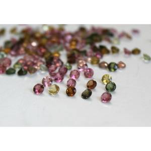 Pierre précieuse naturelle tourmaline multicolore de 5 mm, 0,525 ct, taille ronde brillante, remplie de fractures, pour bijoux - Product Image 2
