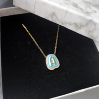 Nom personnalisé Collier Pendentif Avec Zircone Pour Bijoux De Noël Cadeau Personnalisé Simple Lettre Émail Initiales Lettre Collier