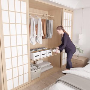Organizador de Ropa Multifuncional para Armario, Ahorra Espacio, Duradero, 100% Poliéster, Tela de PVC, Divisor de Cajones Plegable - Product Image 5
