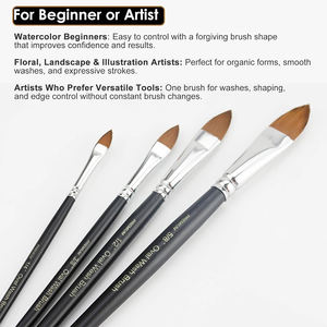 Panwenbo – Lot de 4 pinceaux ovales pour peinture, pinceaux à peinture florale, pinceaux d'artiste pour pétales, pinceaux aquarelle langue de chat - Product Image 4