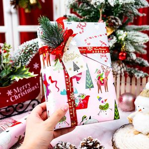 Pink Christmas <b>Wrapping</b> <b>Paper</b> Reversible Santa Penguin Design 17 In X 32.8 Ft Gift Craft Use - Product Image 6