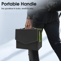 Caja de Cartas con Diseño de Asa para más de 236 Cartas con Doble Funda, Caja de Almacenamiento para Cartas Coleccionables, Caja de Cartas con Bandeja para Dados