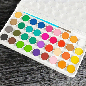 Boîte en plastique portable, ensemble de peinture à l'aquarelle professionnelle, 36 couleurs, 100 ml / Papier - Product Image 3