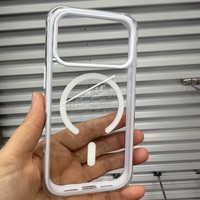 Coque de téléphone magnétique transparente antichoc quatre côtés avec bouton photo pour iPhone 17 Pro Max, Nouveauté 2025