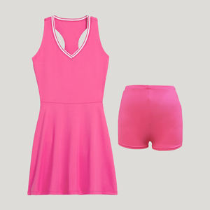 เดรสเทนนิสแขนกุดมีกระเป๋าสั้นสำหรับผู้หญิงชุดออกกำลังกายเทนนิสฟิตเนสแห้งเร็ว - Product Image 6