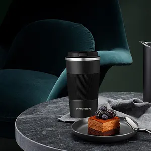 FAYREN 304 Stainless Steel Metal Vacuum Flask Creative Business Office Coffee Cup Accompanying Mug With Flip Lid
