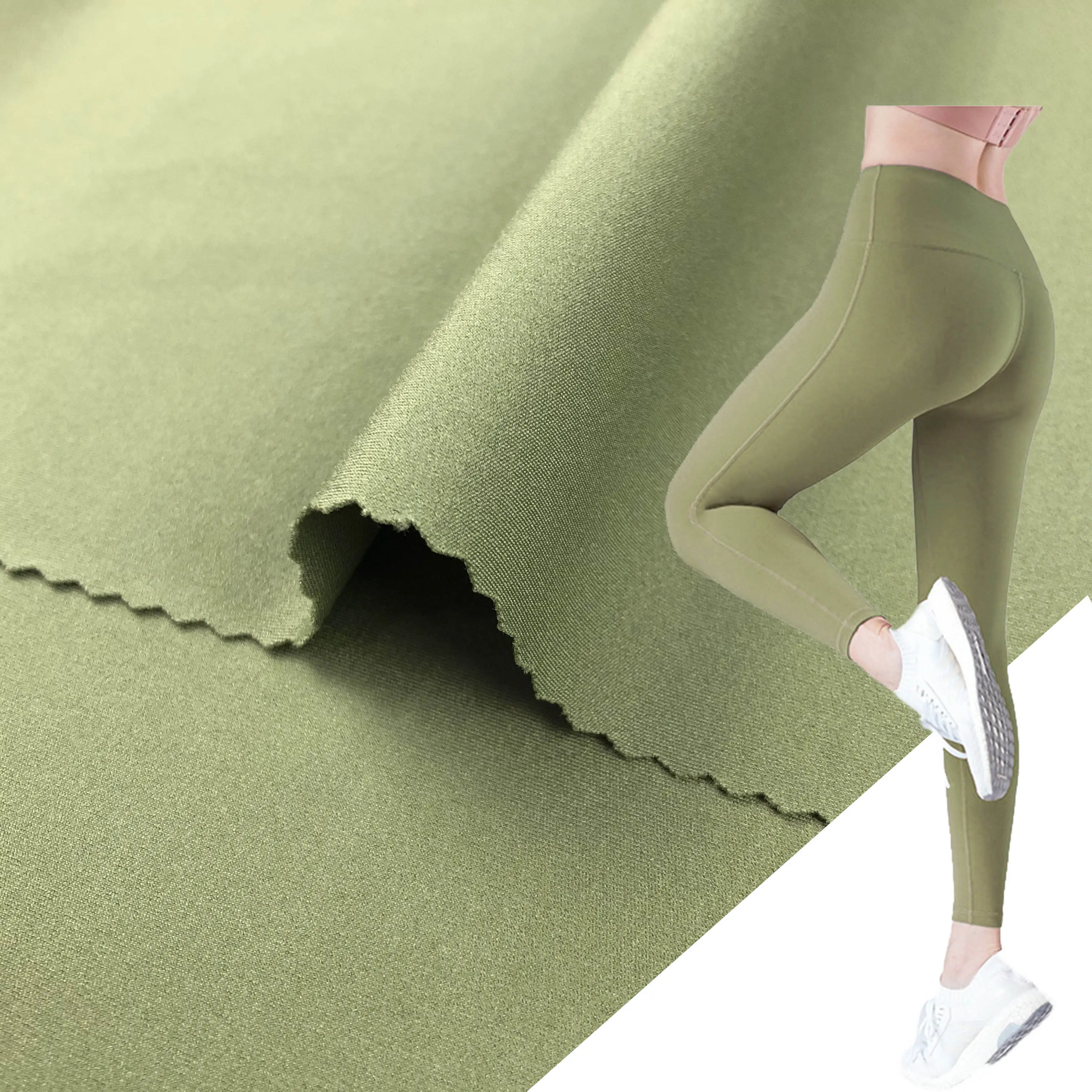 DTY semi mat en nylon 74 spandex 26 haute élasticité épais tricot circulaire sans couture sport coupe leggings tissu pour soutien-gorge et tops