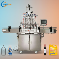 Machine de remplissage automatique à 4 têtes pour bouteilles en plastique (huile et poudre) de 5 gallons, haute précision, entraînement électrique
