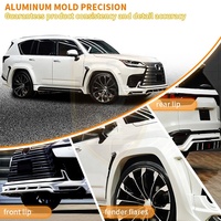 Kit carrosserie en fibre de verre de style WD pour Lexus LX600, lèvre avant, sourcils de roue, diffuseur arrière, aileron arrière, kit carrosserie