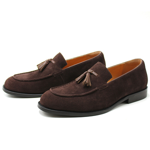Chaussures d'été décontractées à franges pour hommes, en cuir, style britannique, mocassins en daim pour hommes – chaussures tendance à semelle unique - Product Image 2