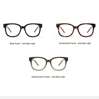 Lunettes de protection anti-lumière bleue en acétate noir carrées tendance pour hommes et femmes, lunettes de jeu sur ordinateur