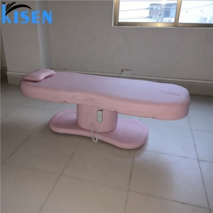 Table de massage électrique de luxe KISEN, de haute qualité, durable, avec base blanche et dorée, pour les soins de beauté, les traitements et les soins du visage, pour les spas et les salons. - Product Image 4