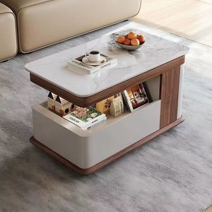 Modern Coffee <b>Table</b> With Storage Shelf For Living Room <b>Small</b> Apartment Bedroom Office <b>Side</b> <b>Table</b> - Product Image 3