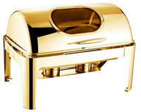 6L Edelstahl 201 Alkoholbetriebener Chafing Dish Heizer Speisenwärmer 85-100°C Temperaturregelung 6 Stunden Hotel Restaurant