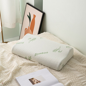 Qualified Soft and Comfort <strong>Memory</strong> <strong>Foam</strong> <strong>Pillow</strong> 200TC Bamboo Solid Pattern Wave Shape for Therapy and Neck Relief - Product Image 4