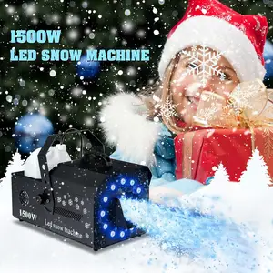 Máquina de nieve con lámpara 1500W LED RGB inalámbrico remoto copo de nieve efecto fabricante para fiesta Navidad máquina de hacer nieve Artificial