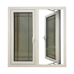 หน้าต่างบานเปิดแบบอเมริกัน <span class=keywords><strong>กระจก</strong></span>สองชั้น PVC พร้อมตะแกรงดีไซน์สวยงาม หน้าต่าง<span class=keywords><strong>อลู</strong></span><span class=keywords><strong>มิ</strong></span><span class=keywords><strong>เนียม</strong></span>พร้อมมุ้งลวดไนลอน - Product Image 2