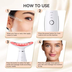 Masseur rechargeable pour le cou et le visage, appareil portable, 3 niveaux d'intensité, pour une utilisation à domicile, routine de soin du visage - Product Image 3