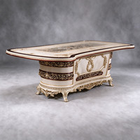 Table à manger classique française en marbre sur mesure, chaises en bois doré, ensemble de meubles pour salle à manger d'hôtel, salle de banquet