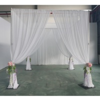 Support de toile de fond réglable en aluminium argenté de 3,66 m x 3,66 m avec draperie en velours et garantie de 3 ans pour les stands d'exposition
