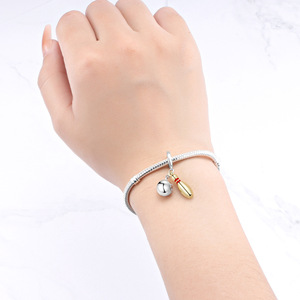 White brass bowling <b>ball</b> pendant, unique, stylish, versatile DIY <b>bracelet</b>, accessory for women - Product Image 6