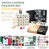 Boîte de l'avent pour bijoux 24 jours, boîte cadeau rigide rouge vin de qualité supérieure, boîte de calendrier de l'avent personnalisée, parfaite pour les coffrets cadeaux de fêtes