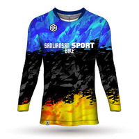 Maillots de vélo de montagne avec impression par sublimation complète, logos, BMX, descente, manches 3/4, chemises de VTT