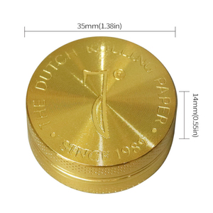 Wholesale 35mm 2 Layers Zinc Metal Alloy Portable Country Style <b>Grinder</b> <b>Herb</b> Hot Selling Commercial Gold Color <b>Herb</b> <b>Grinder</b> - Product Image 2