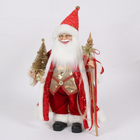 Père Noël en robe rouge de 45 cm, jouet artisanal, Noël, Papa Noël, paillettes dorées, sequins, fait à la main, poupée de Noël, vente chaude