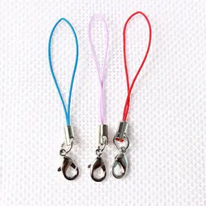 Silver Color Double Circle Lobster Clasp Lanyard Strap for Mobile Phone DIY Handmade Pendant