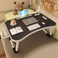 Bureau pliable en bois et alliage d'aluminium, facile à assembler, pour ordinateur, idéal pour le bureau à domicile ou la chambre, avec des fonctions de rangement
