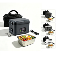 Boîte à lunch chauffante sans fil rechargeable 1,5 L en acier inoxydable 304, chauffage rapide 100°C, maintien au chaud 24H, Type C PD45W, pour la maison et l'extérieur