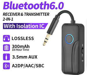 Adaptateur <span class=keywords><strong>Bluetooth</strong></span> sans fil <span class=keywords><strong>pour</strong></span> TV d'avion, émetteur-récepteur 2-en-1 avec prise jack 3,5 mm, double liaison <span class=keywords><strong>pour</strong></span> casques, commutateur, PC, voiture - Product Image 2