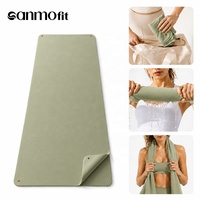 Ensemble de tapis de yoga premium en microfibre, antidérapant, absorbant la transpiration, pour Pilates, Bikram, studio, avec housse de tapis, logo personnalisé, vente en gros, OEM