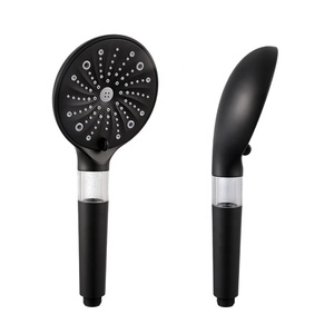 Pommeau <span class=keywords><strong>de</strong></span> <span class=keywords><strong>douche</strong></span> rond <span class=keywords><strong>noir</strong></span> mat 11 modes avec fenêtre <span class=keywords><strong>de</strong></span> filtre visible, coton PP remplaçable, douchette haute pression avec 1 filtre - Product Image 3