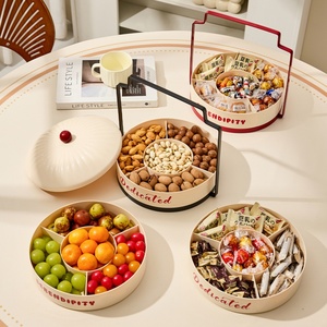 Support OEM Wholesale <b>Storage</b> <b>Box</b> Multi-Functional Living Room Food <b>Storage</b> <b>Box</b> Single/Double Layer Fruit Platter with Basket - Product Image 1
