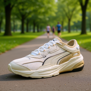 Puma Men's Extent Nitro Heritage Fitness Walking <b>Shoes</b> Cream Beige Mesh Upper Rubber Outsole EVA Midsole <b>Size</b> 10 - Product Image 2