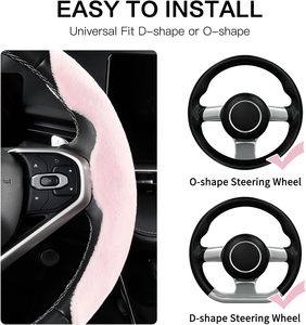 Funda de Volante de Terciopelo Suave, 2 Piezas, Segmentada, Cálida, Antideslizante, para Invierno, Compatible con Volantes en Forma de D - Product Image 6